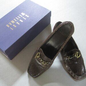 Stuart Weitzman BROWN Faux Snake Skin Size 8.5 M Shoes